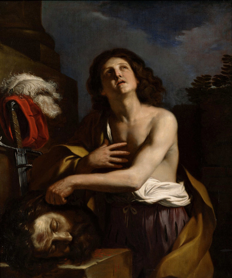 David met het hoofd van Goliath - Guercino