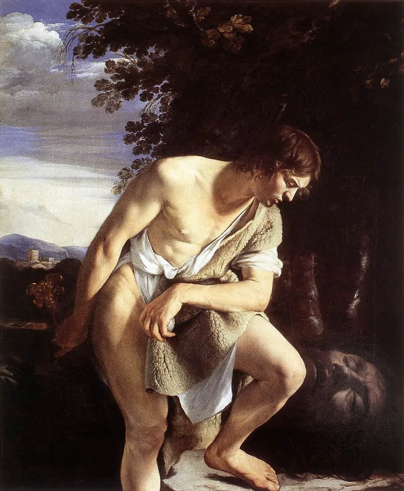 David die het hoofd van Goliath overweegt - Orazio Gentileschi