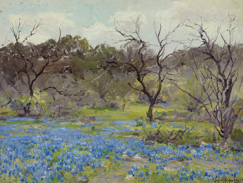 Begin van de lente — Blauwe lupines en mesquitebomen - Julian Onderdonk
