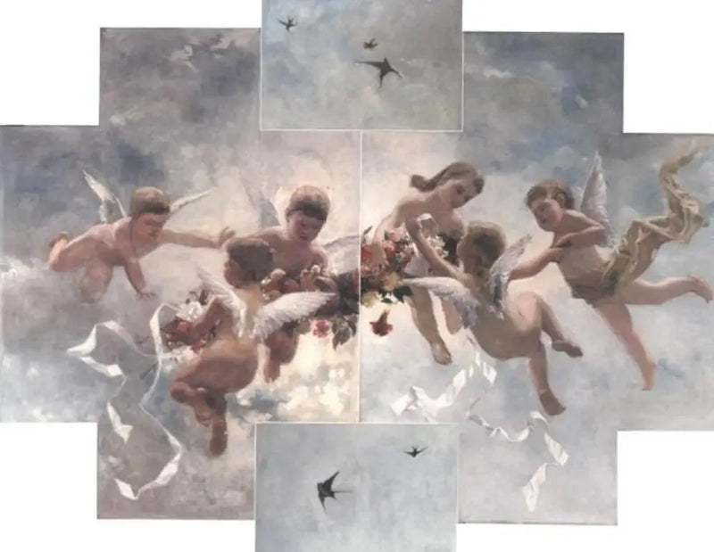 Plafonddecoratie van putti en vogels - Piet Mondrian