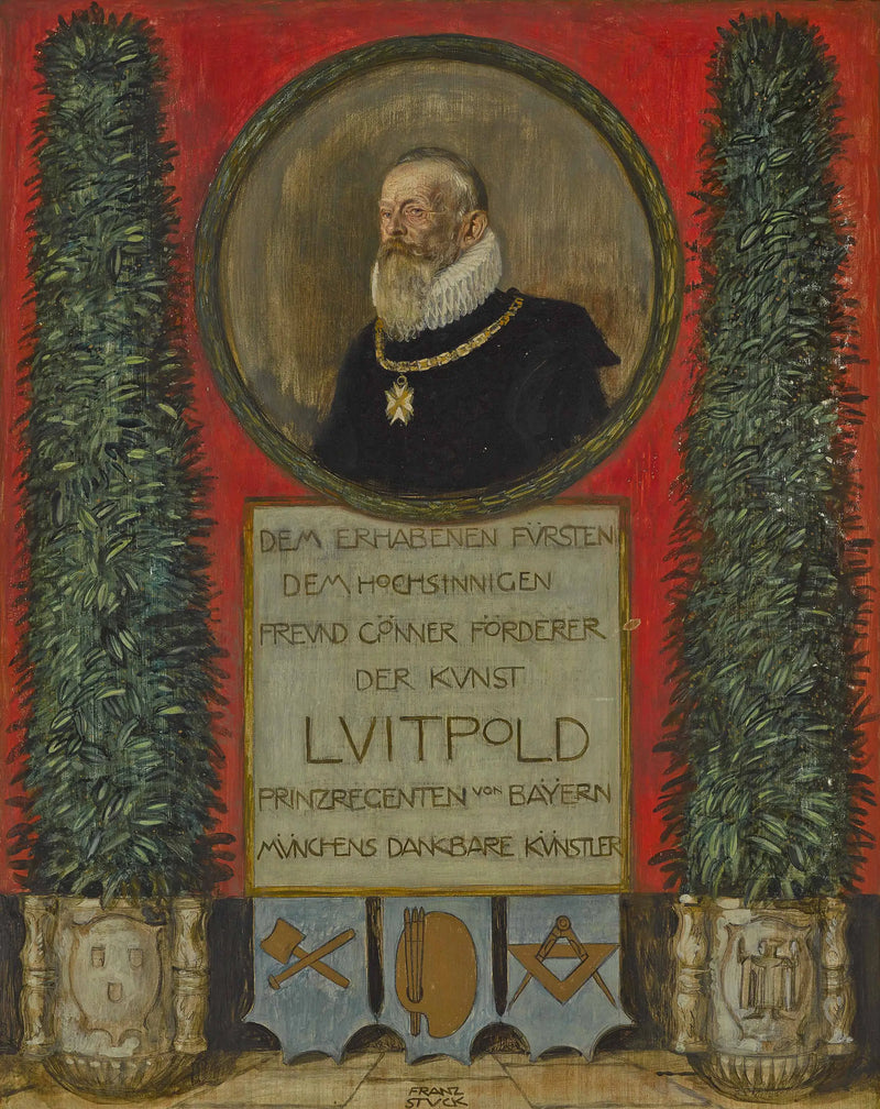Dedicaat van de Münchense kunstenaars aan prins-regent Luitpold van Beieren - Franz Von Stuck