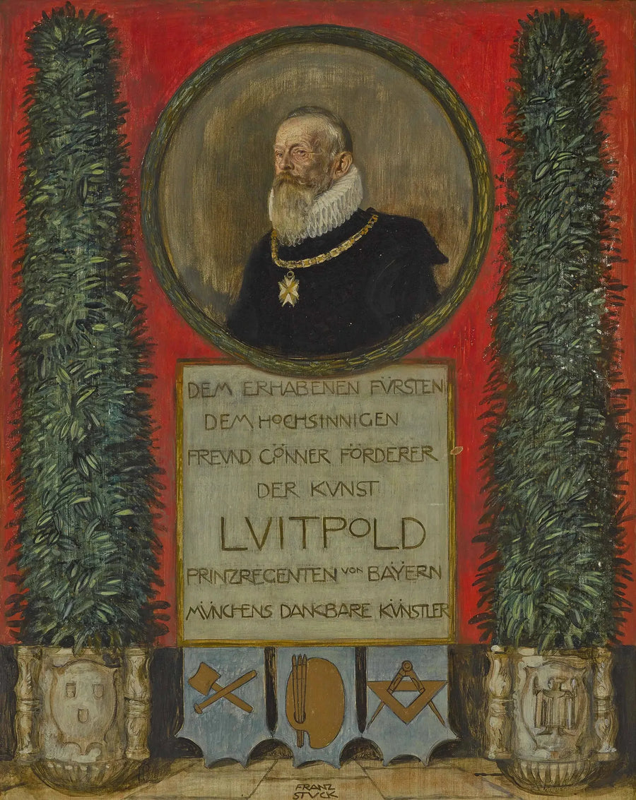 Dedicaat van de Münchense kunstenaars aan prins-regent Luitpold van Beieren - Franz Von Stuck