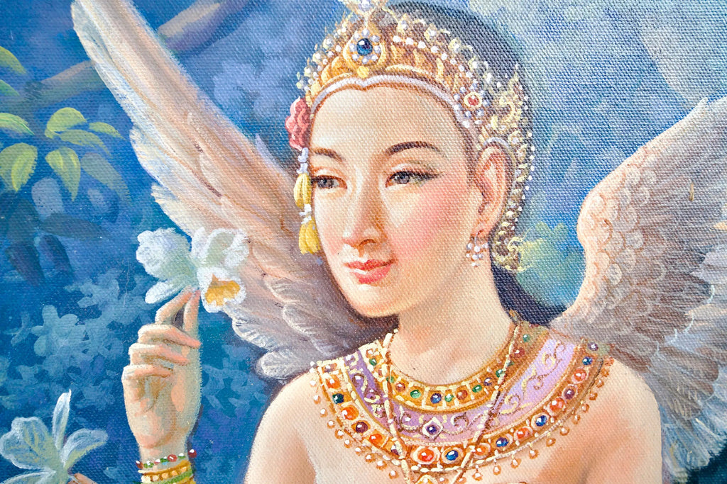 Déesse Kinnaree | 170 x 120 cm Reproductions de tableaux à la peinture à l’huile