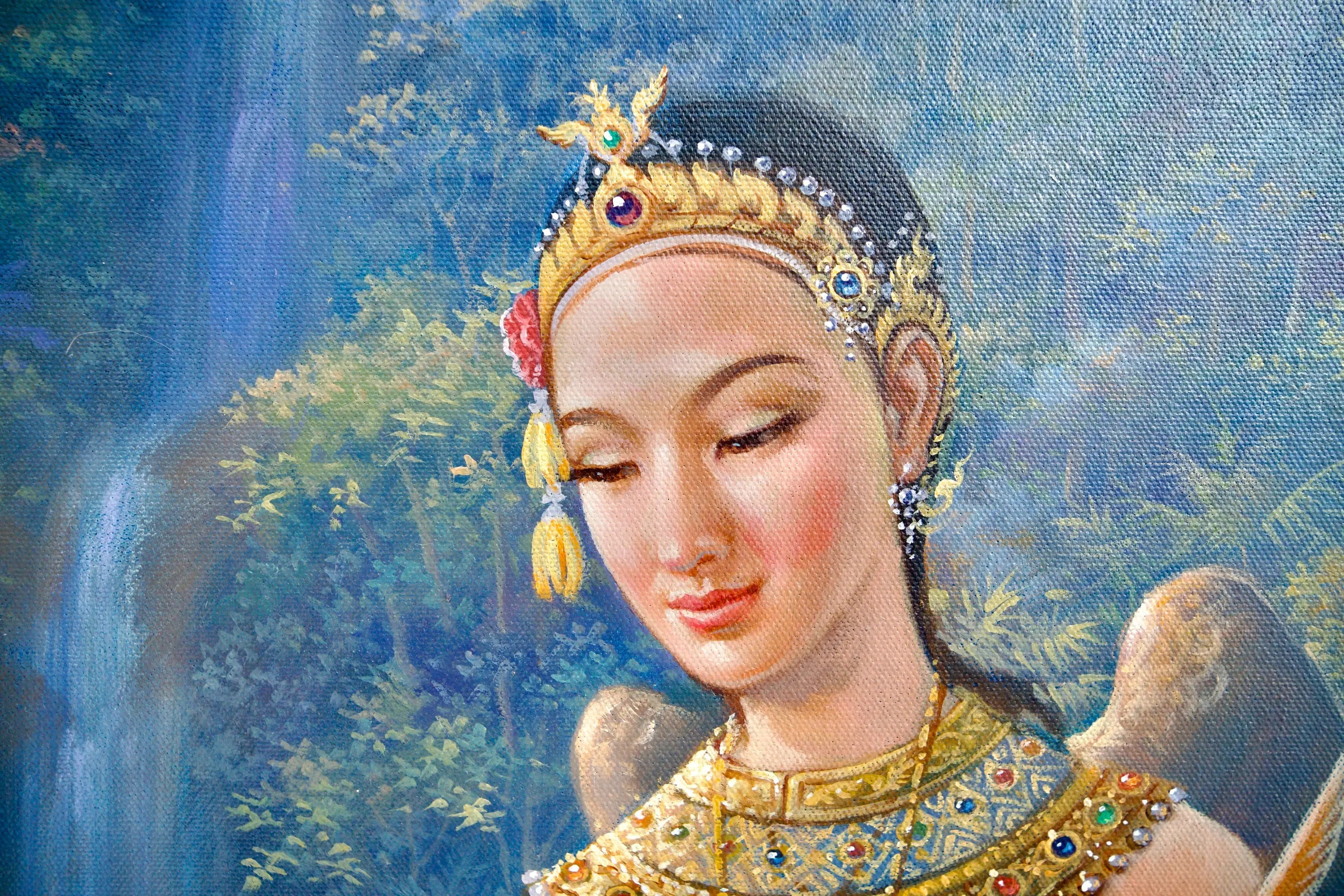 Déesse Kinnaree | 170 x 120 cm Reproductions de tableaux à la peinture à l’huile