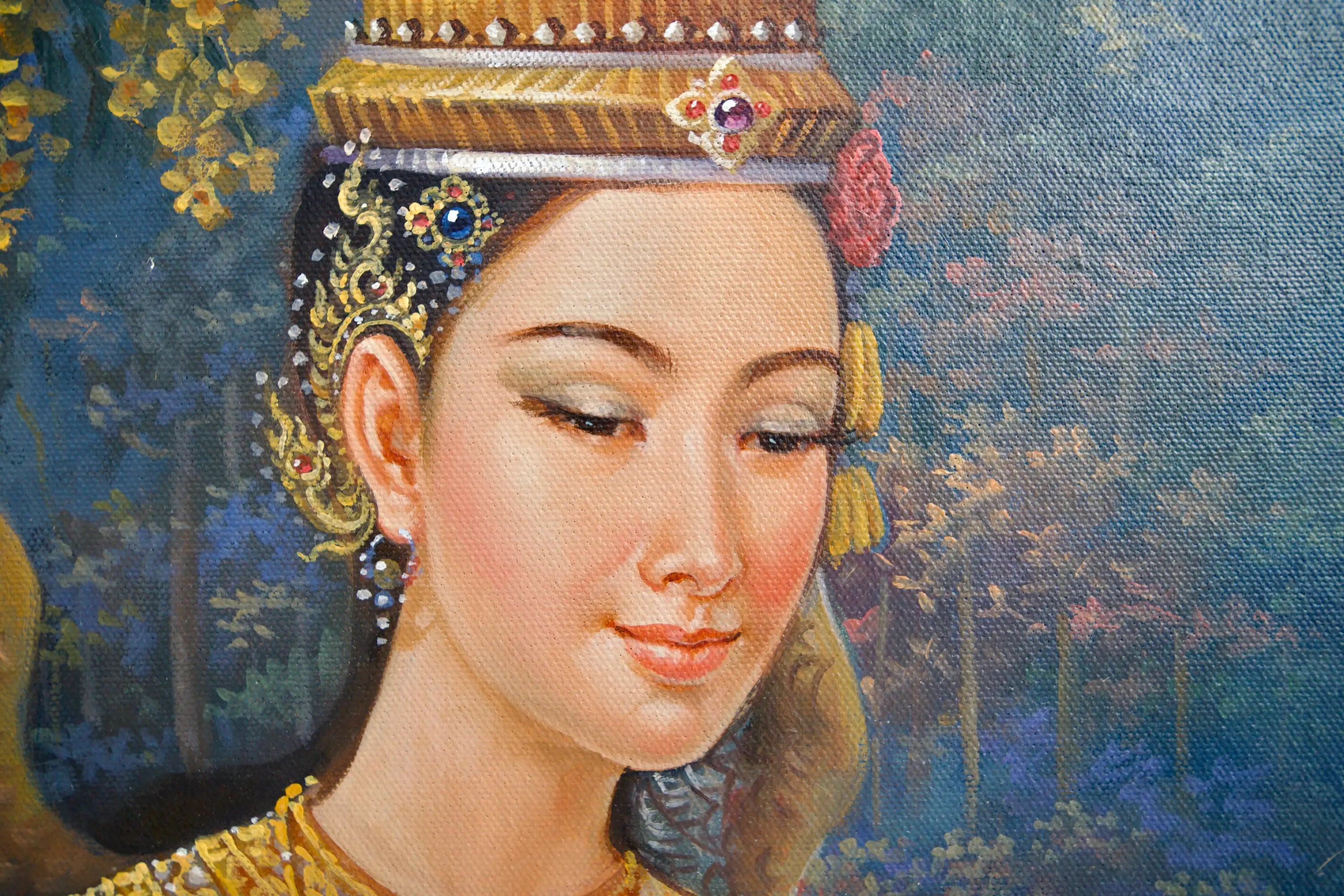 Déesse Kinnaree | 170 x 120 cm Reproductions de tableaux à la peinture à l’huile