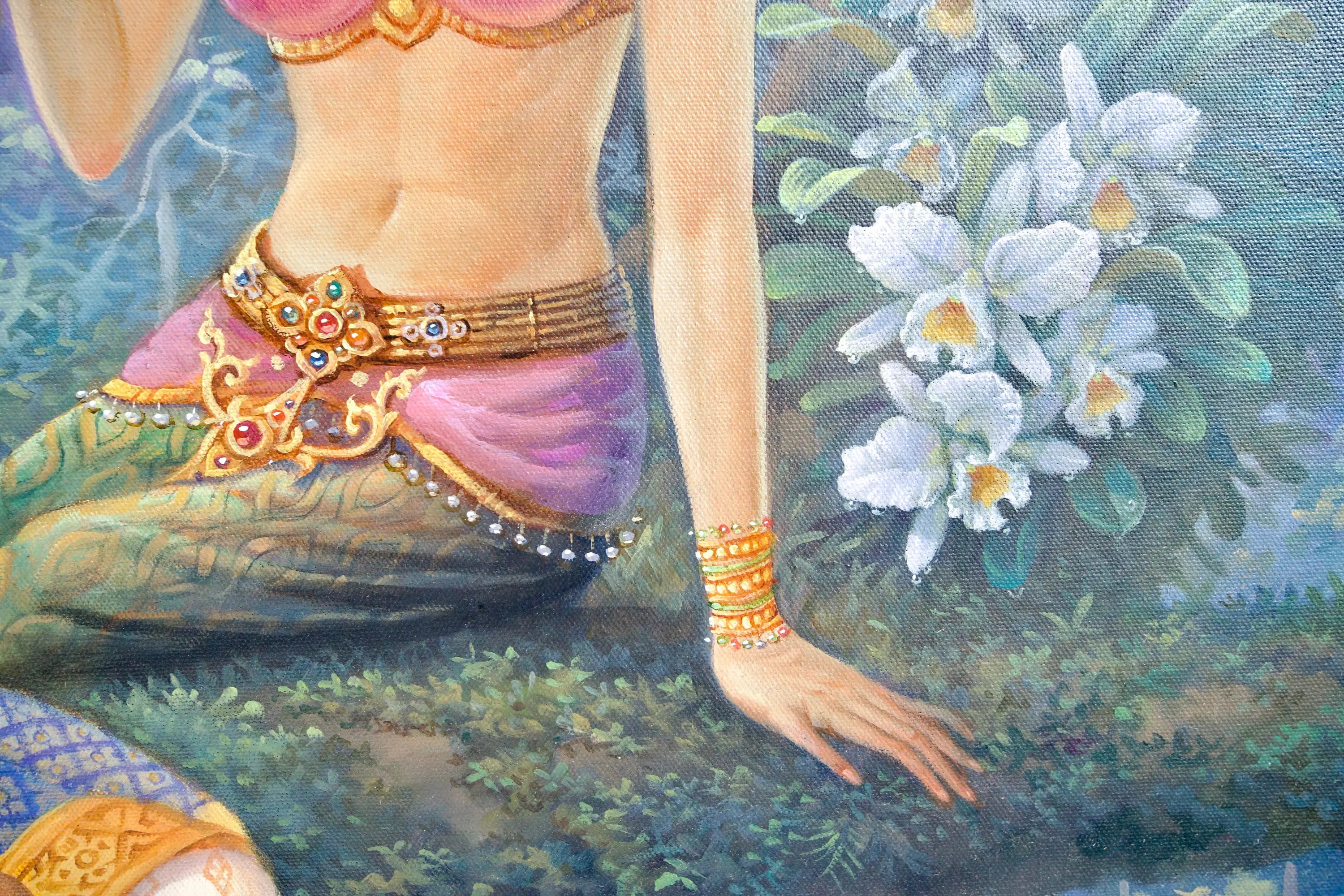 Déesse Kinnaree | 170 x 120 cm Reproductions de tableaux à la peinture à l’huile