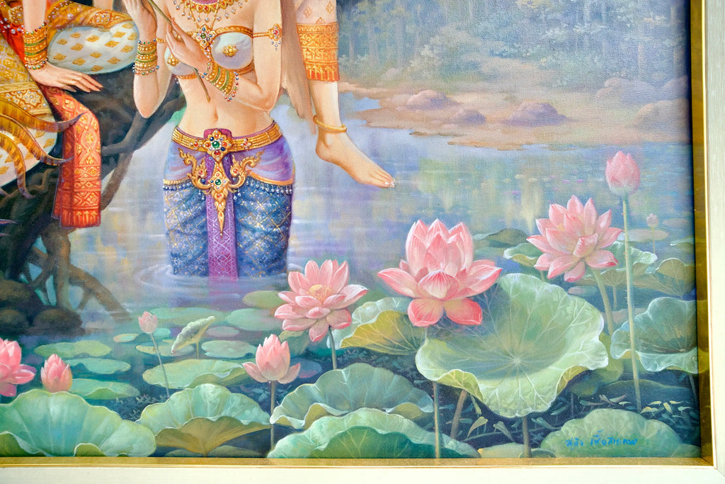 Déesse Kinnaree | 170 x 120 cm Reproductions de tableaux à la peinture à l’huile