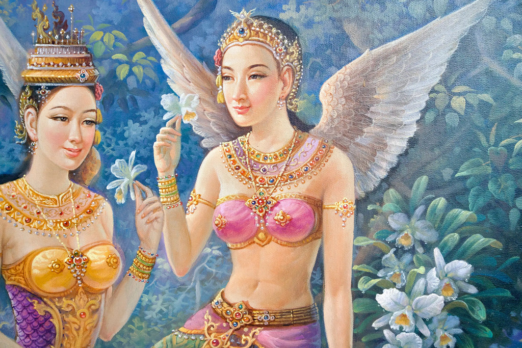 Déesse Kinnaree | 170 x 120 cm Reproductions de tableaux à la peinture à l’huile