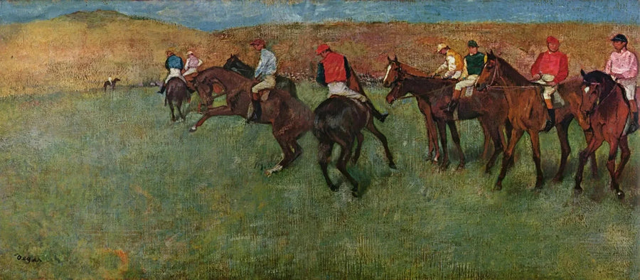 Bij de races: voor de start - Edgar Degas