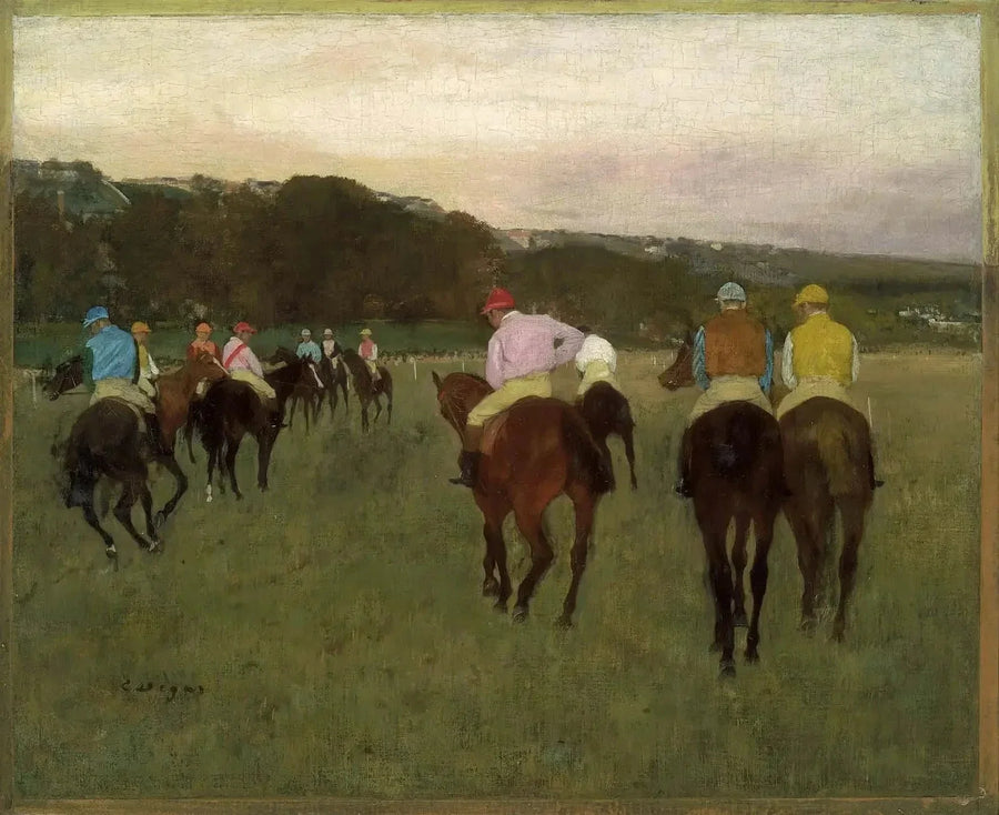 Renpaarden in Longchamp - Edgar Degas