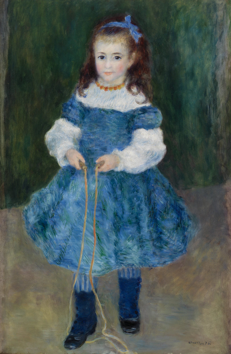 Meisje met een springtouw (Portret van Delphine Legrand) - Pierre-Auguste Renoir