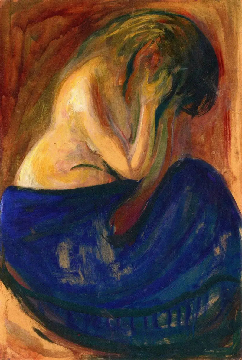 Halve naakt met blauwe rok - Edvard Munch
