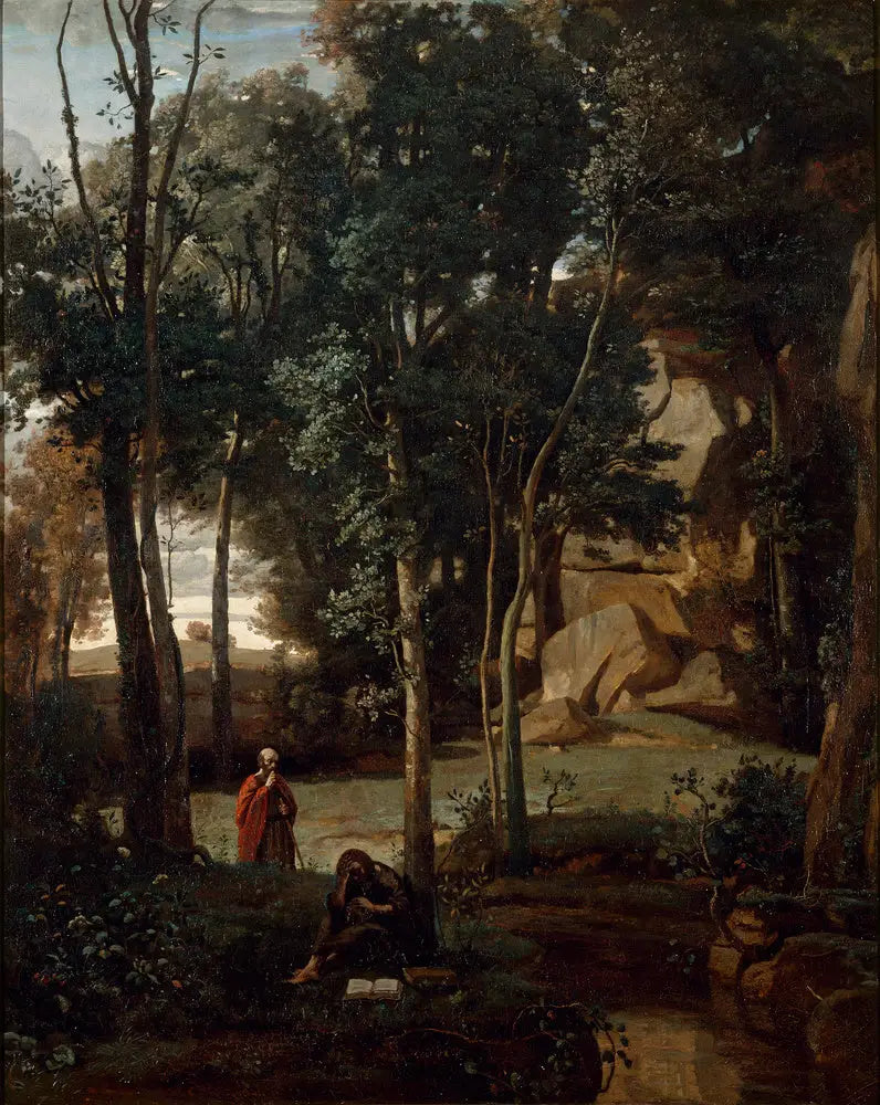Democritus en de Abdéritanen, landschap - Jean-Baptiste Camille Corot