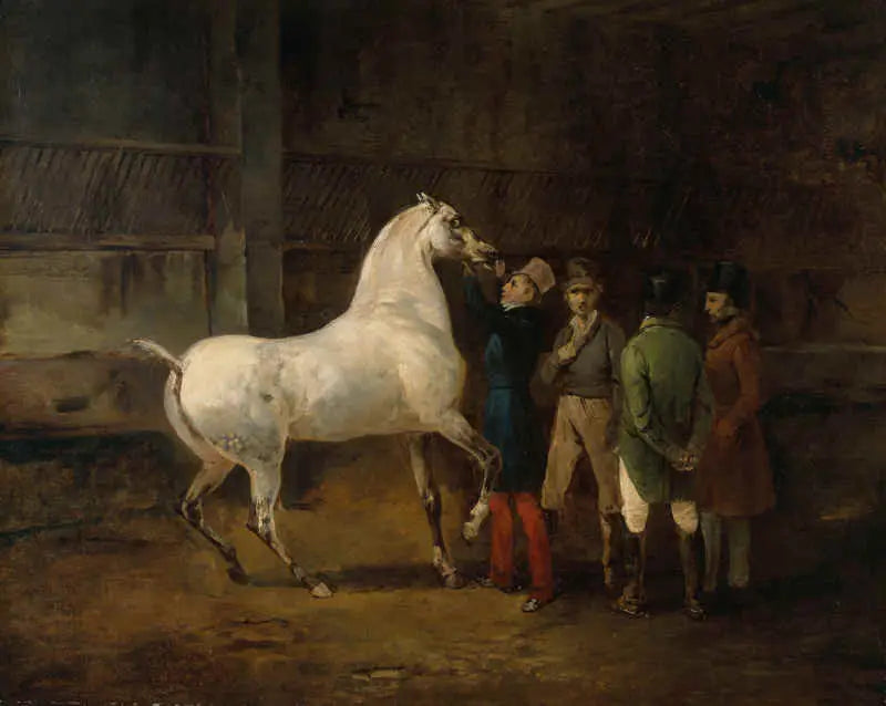 Demonstratie van een wit paard - Théodore Géricault