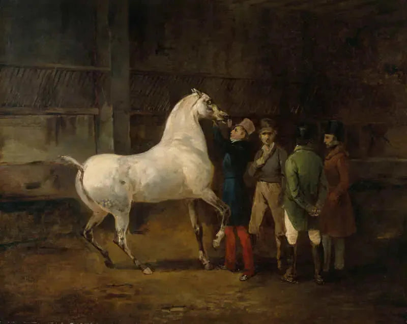 Demonstratie van een wit paard - Théodore Géricault