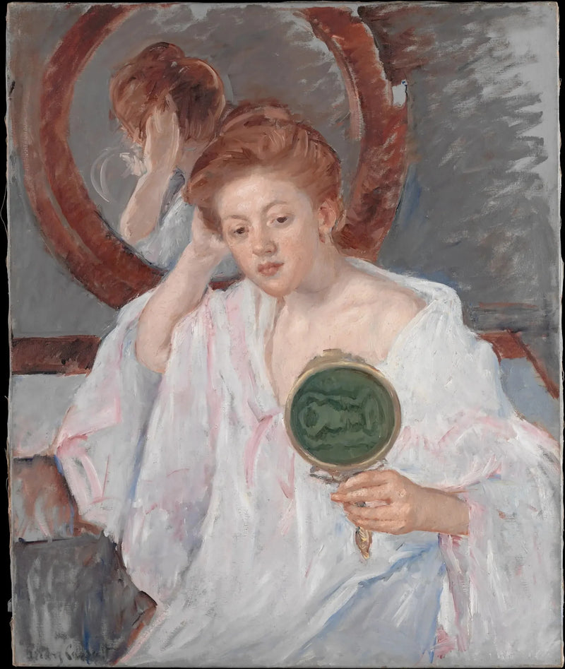 Denise aan haar kaptafel - Mary Cassatt