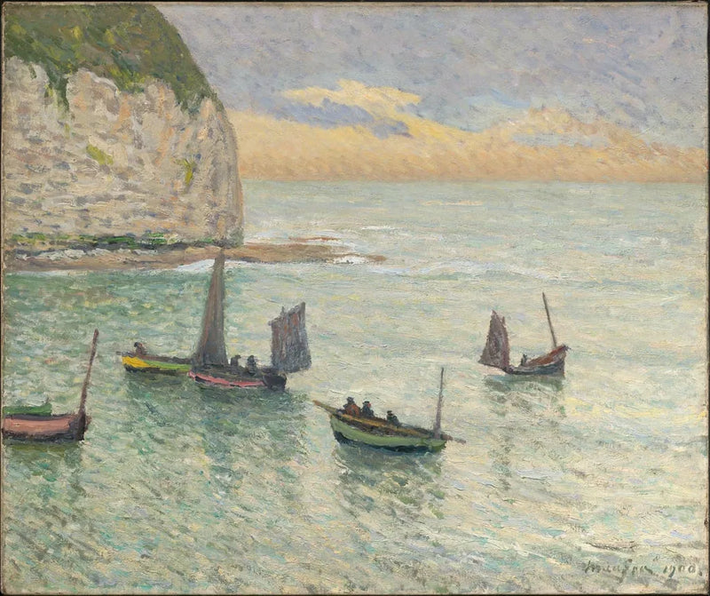 Vertrek van de visboten, Yport - Maxime Maufra