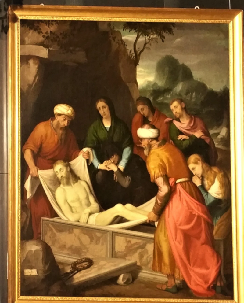 Deposito van Christus in het graf - Giovanni Battista Moroni