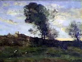 Laatste zonnestralen - Jean-Baptiste Camille Corot