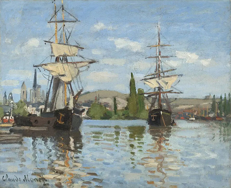 Boten in Rouen op de Seine - Claude Monet