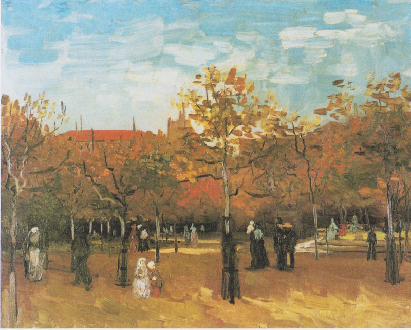 Mensen die in een park wandelen - Vincent van Gogh