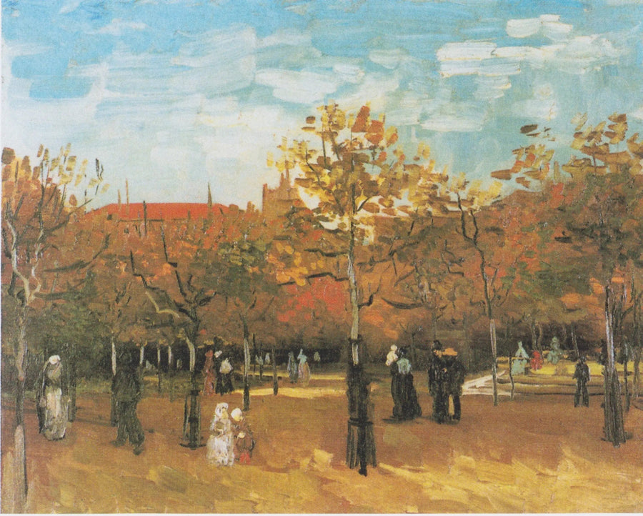 Mensen die in een park wandelen - Vincent van Gogh