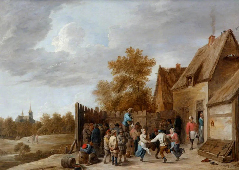 Landbouwers dansen voor een taverne, met op de achtergrond een dorpskerk - David Teniers de Jonge

Source:
Des paysans dansent devant une taverne, avec une église de village au loin - David Teniers le Jeune