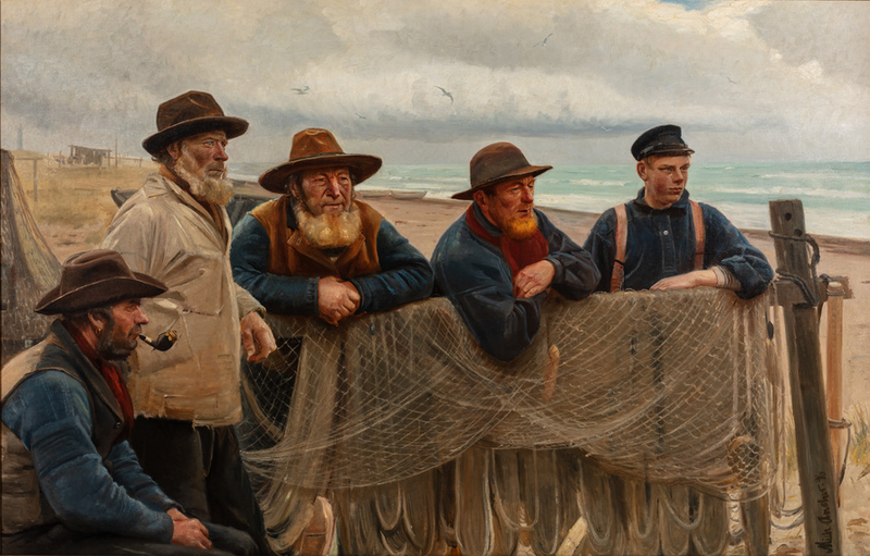Des pêcheurs sur la plage. - Michael Peter Ancher