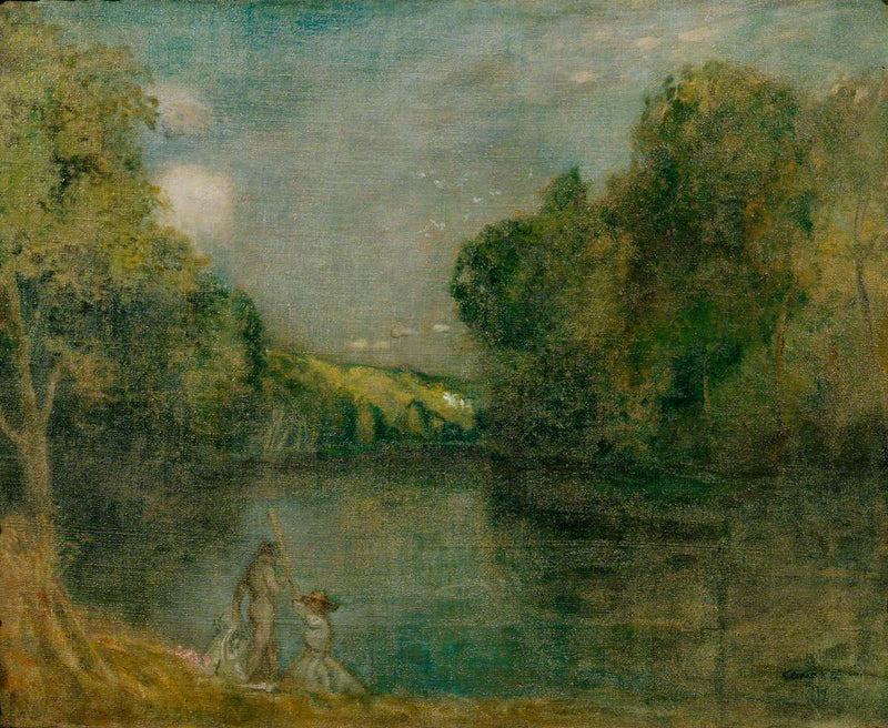 Personages aan de rand van een meer - Charles Conder