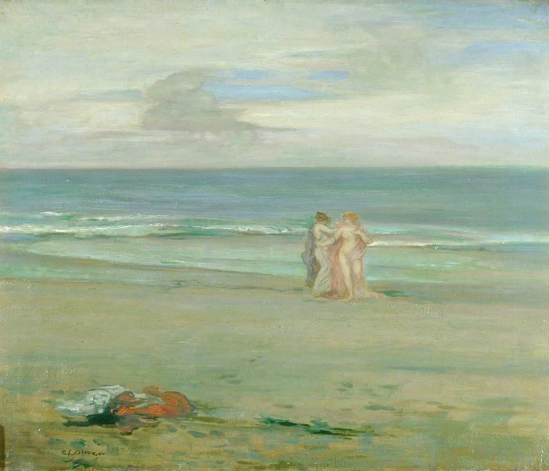 Silhouetten op een strand - Charles Conder