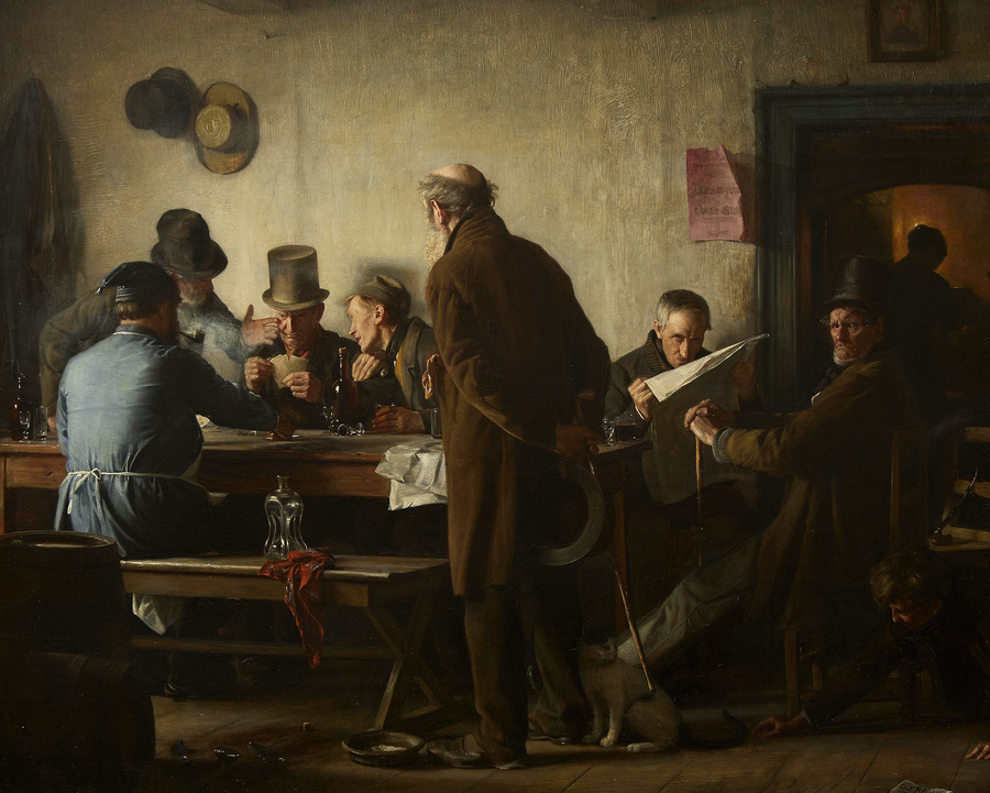 Oude mannen in een taverne. - Carl Heinrich Bloch