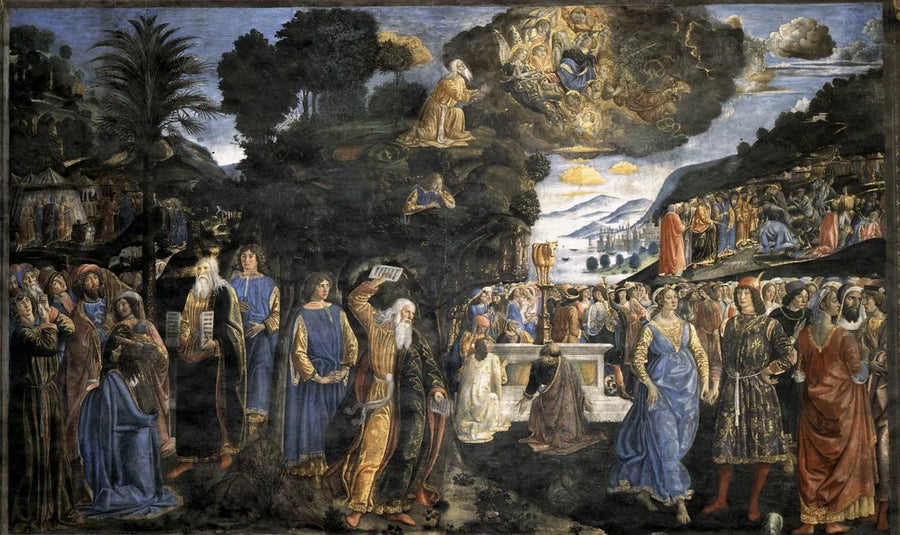 Afdaling van de berg Sinaï - Cosimo Rosselli