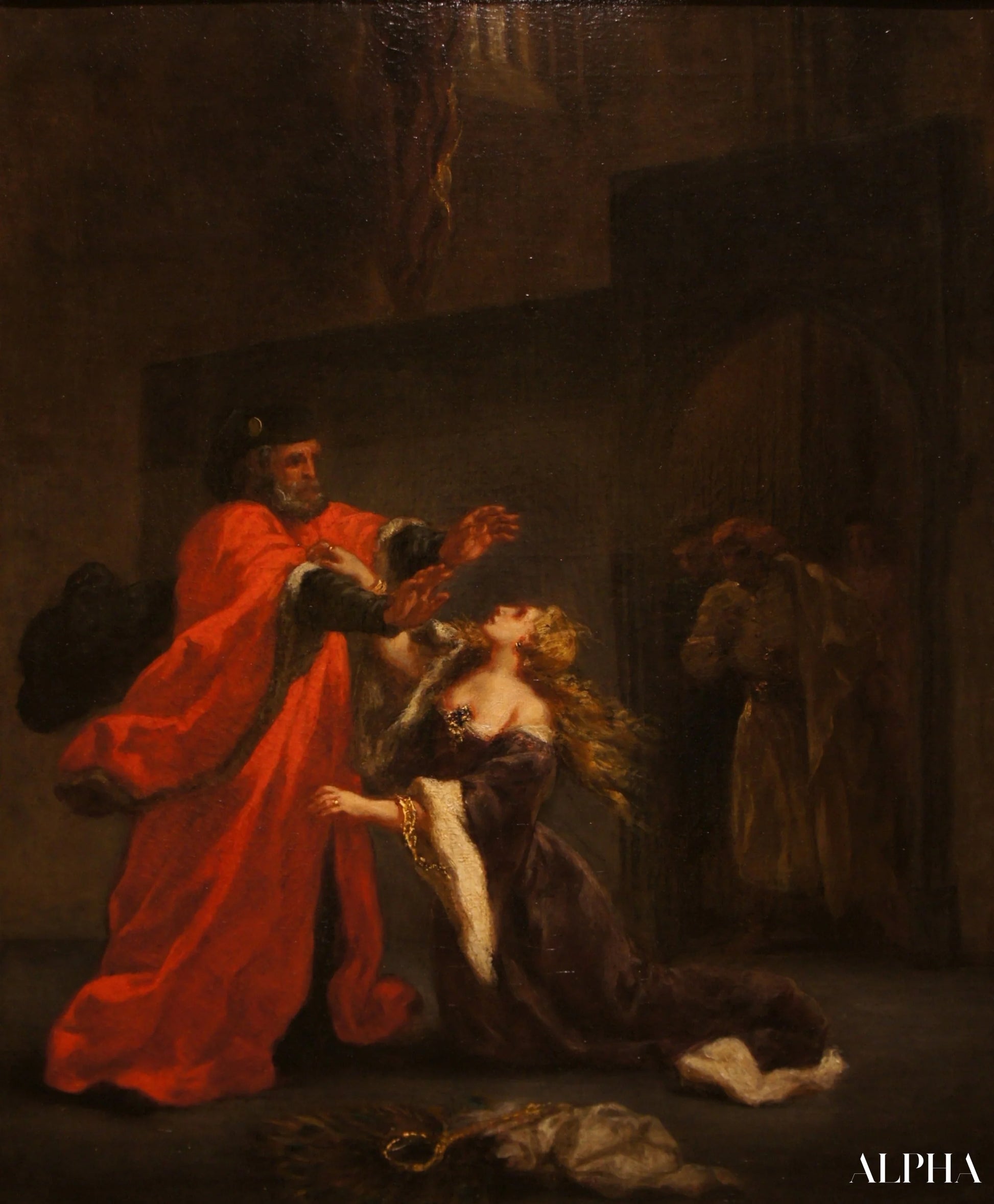 Desdémone vervloekt door haar vader - Eugène Delacroix - Reproducties van schilderijen en hoogwaardige schilderkunst