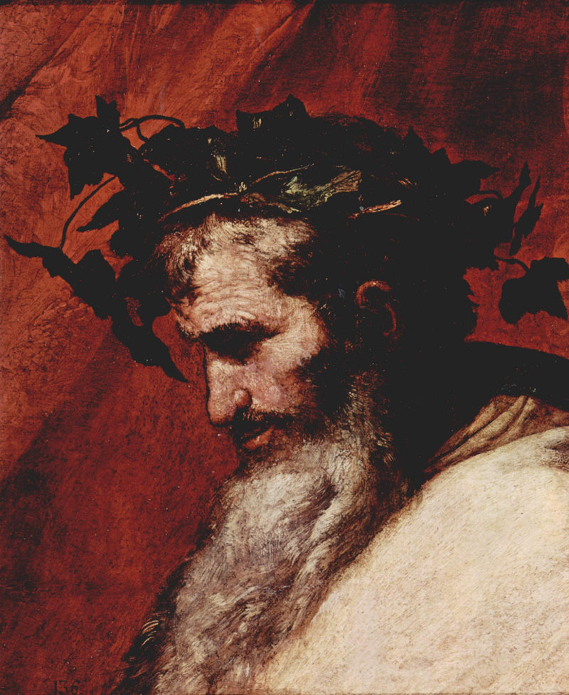 Detail van het hoofd van Bacchus - Jusepe de Ribera