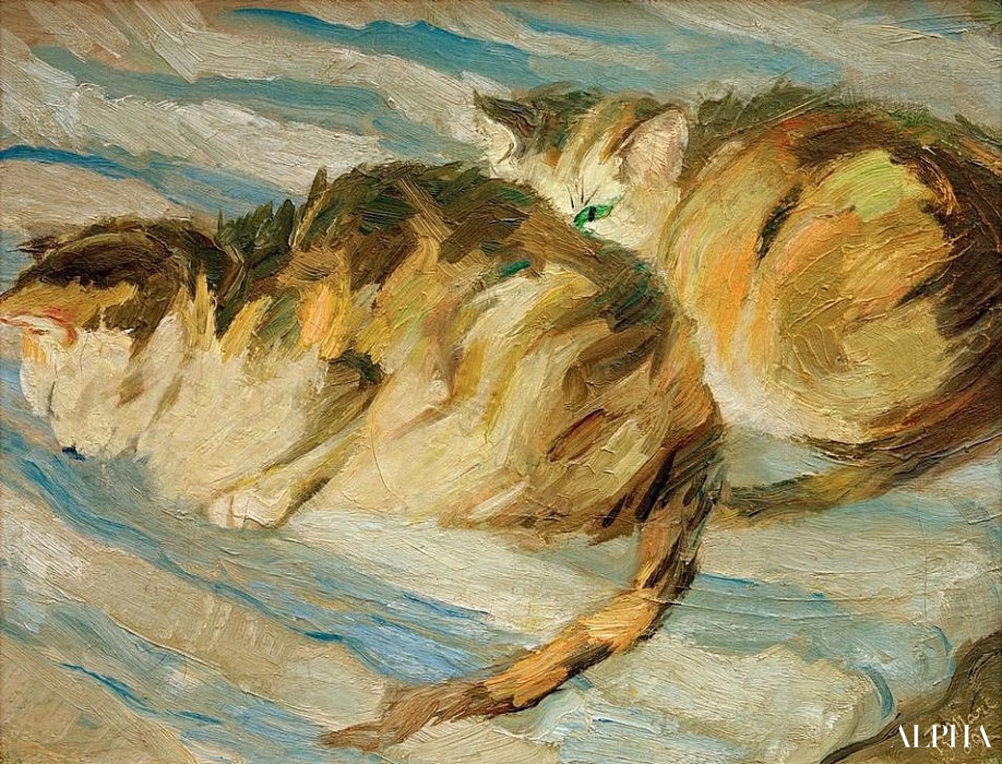 Twee grijze katten (studie van kat II) - Franz Marc - Reproducties van schilderijen en hoogwaardige schilderijen