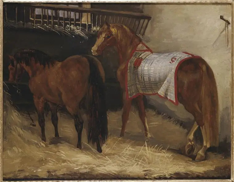 Twee paarden in de stal - Théodore Géricault