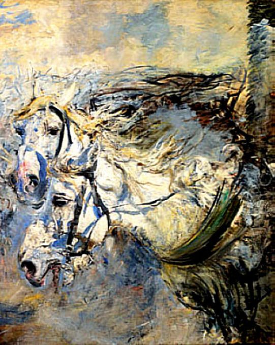 Twee witte paarden - Giovanni Boldini