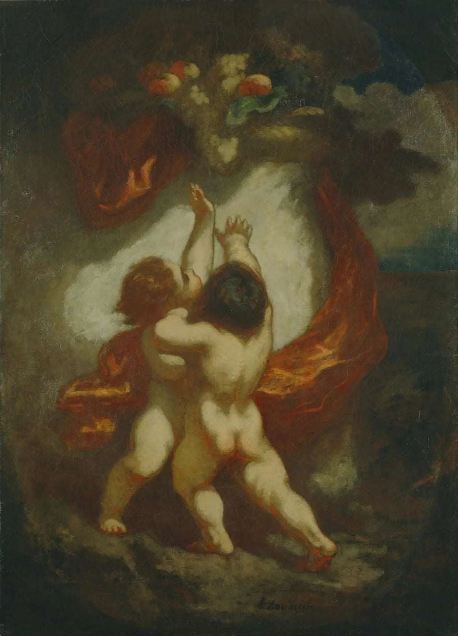 Twee kinderen die fruit zoeken - Honoré Daumier