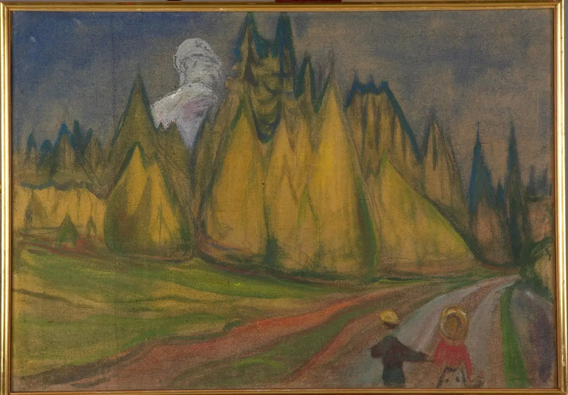 Twee Kinderen op het pad van het betoverde bos - Edvard Munch