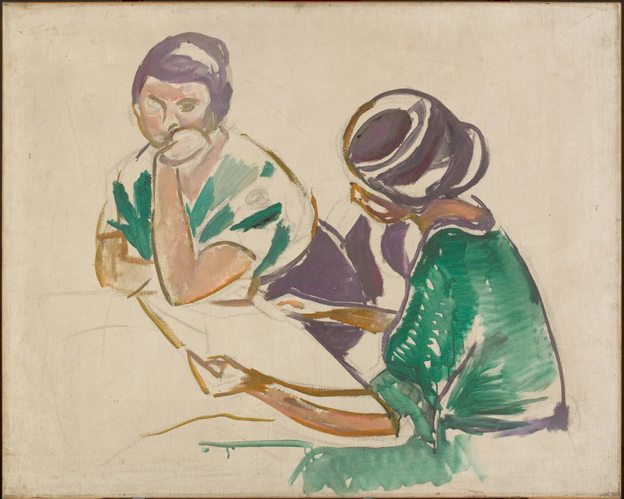 Twee Vrouwen aan tafel - Edvard Munch