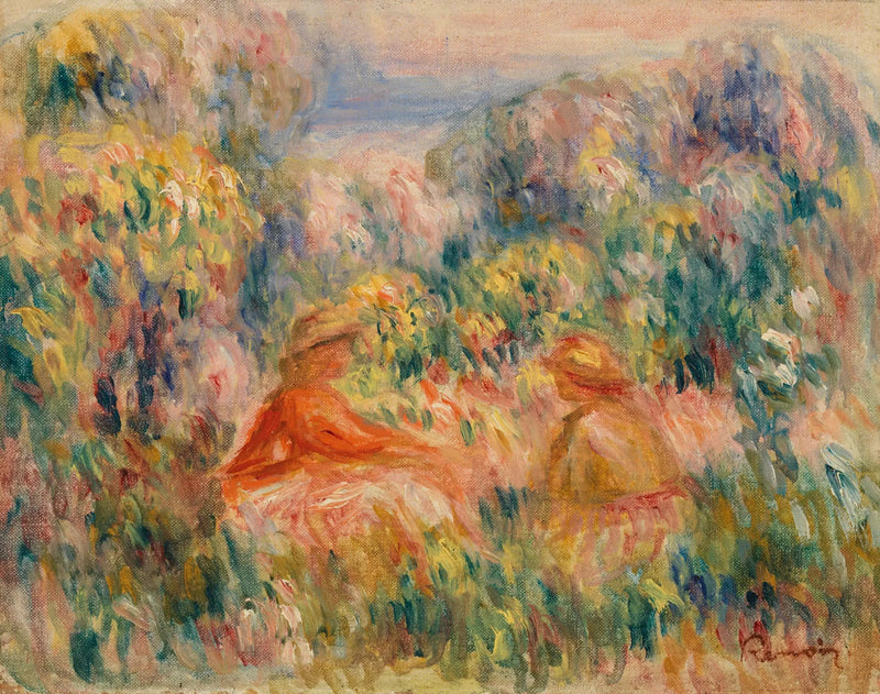 Twee vrouwen in een landschap - Pierre-Auguste Renoir