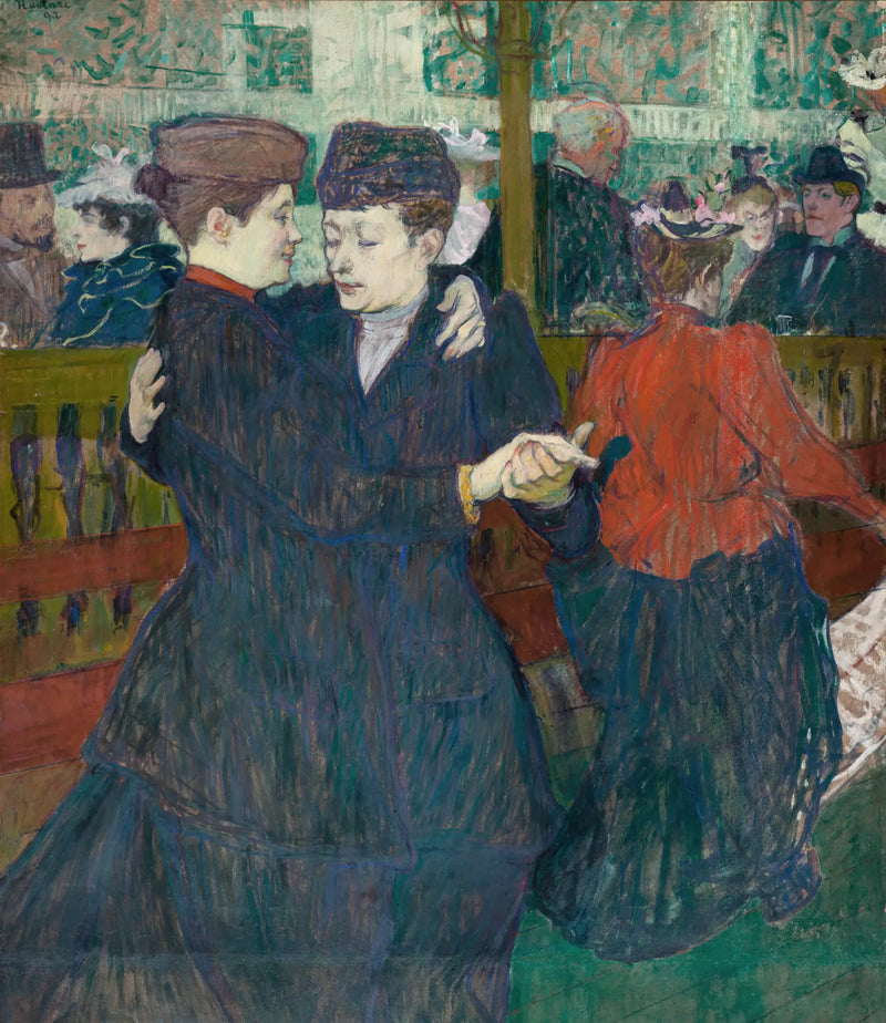 Twee vrouwen dansend in de Moulin-Rouge - Henri de Toulouse-Lautrec