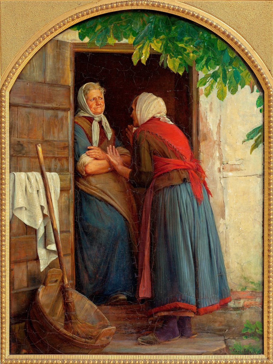 Twee vrouwen die praten - Carl Heinrich Bloch