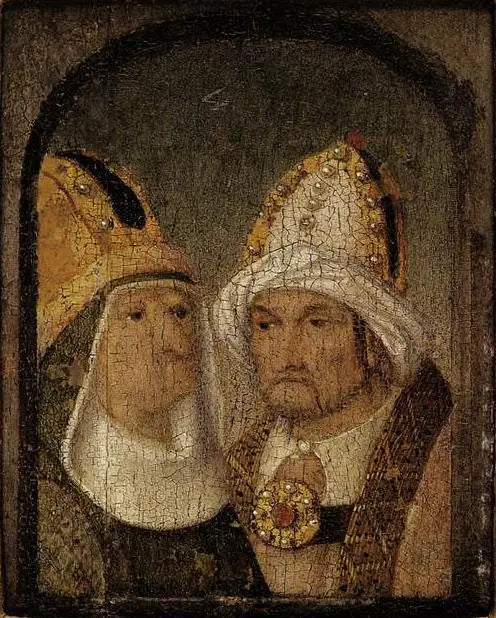 Twee mitrafiguren - Hieronymus Bosch
