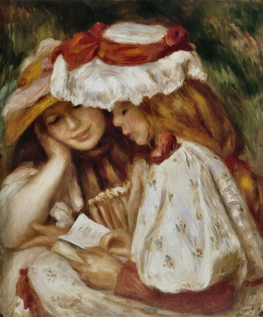 Twee meisjes die lezen - Pierre-Auguste Renoir