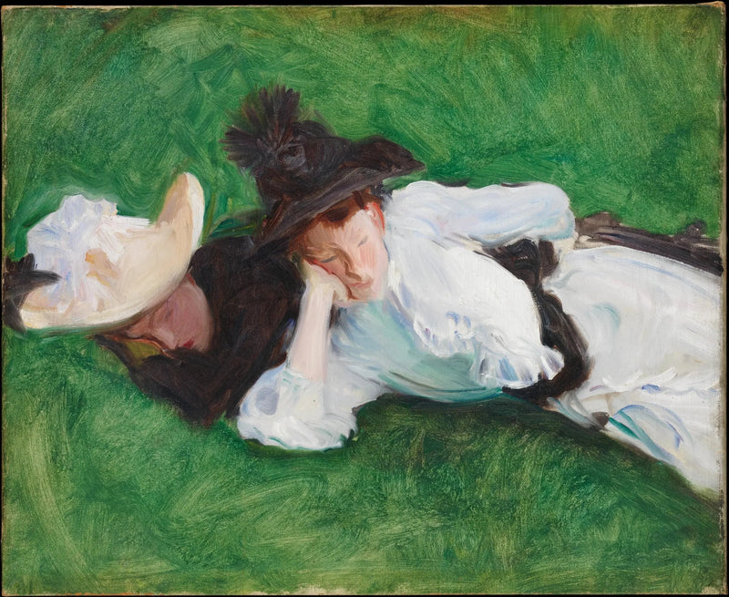 Twee meisjes op een gazon - John Singer Sargent