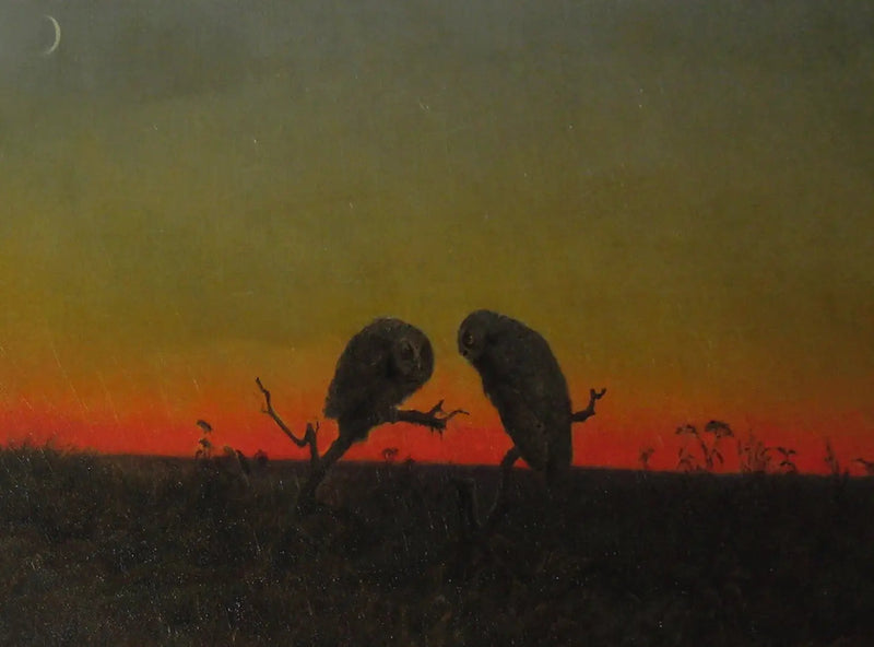 Twee uilen bij zonsondergang - Martin Johnson Heade

Source:
Deux hiboux au coucher du soleil - Martin Johnson Heade