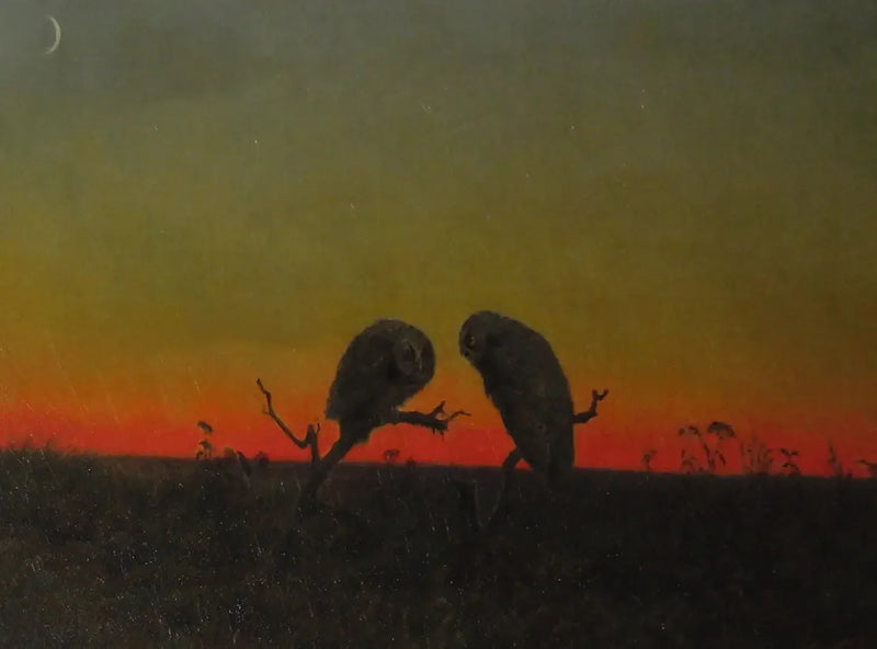 Twee uilen bij zonsondergang - Martin Johnson Heade

Source:
Deux hiboux au coucher du soleil - Martin Johnson Heade