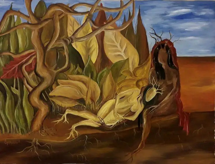 Twee naakten in een bos - Frida Kahlo