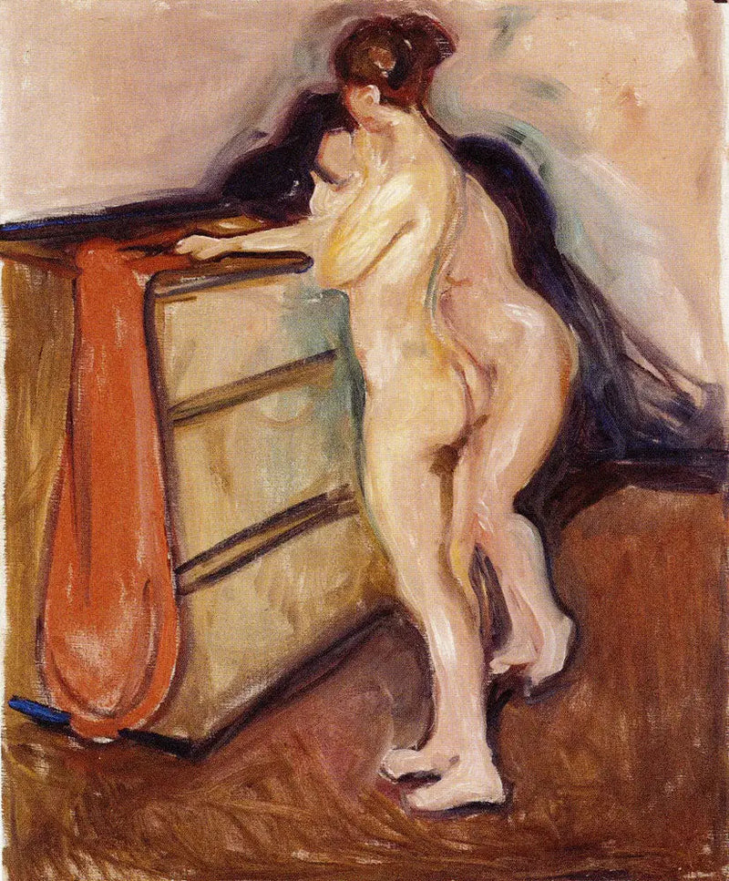 Twee Staande Naakten bij een Dressoir - Edvard Munch